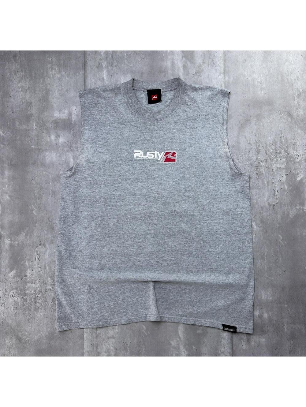 Y2K Gray Rusty Surf Grunge Skater Sleeveless T-Shirt